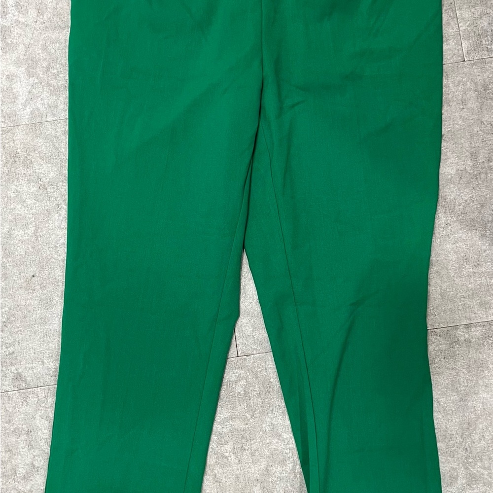 Green Straight-Leg Women's Pants
